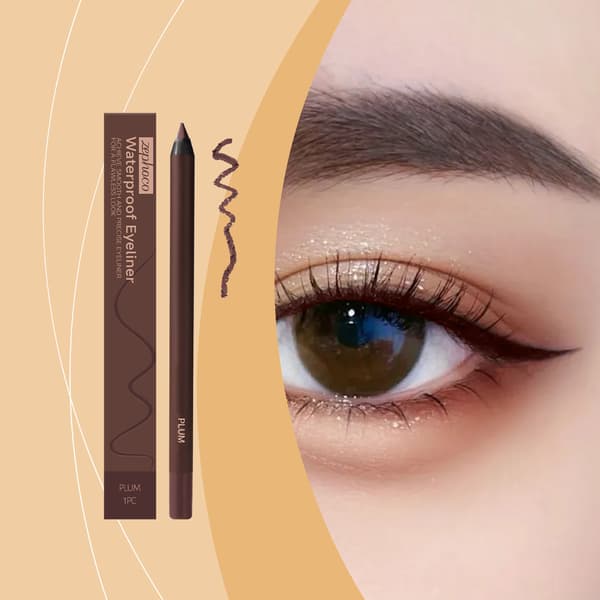 2 stk Zephoco Plum Eyeliner - Vanntett, sølsikker, silkemyk eyeliner gelpenn 2Pcs