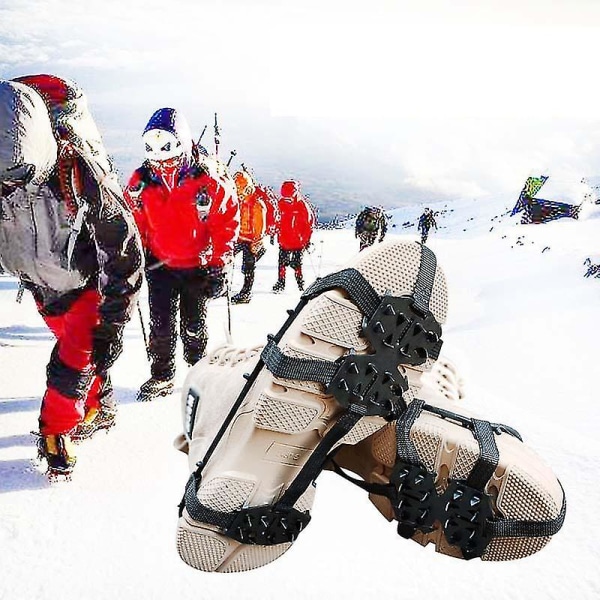 Udendørs 24-tænders skoklo Crampons Ices Snow Anti-slip skogreb Spikeblack1 par