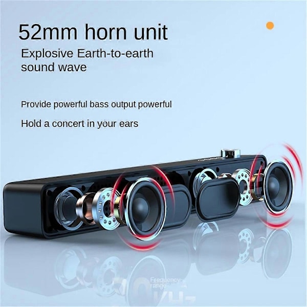 Bluetooth Subwoofer Soundbar TV Audio Musiikki Langaton Kaiutin Valkoinen