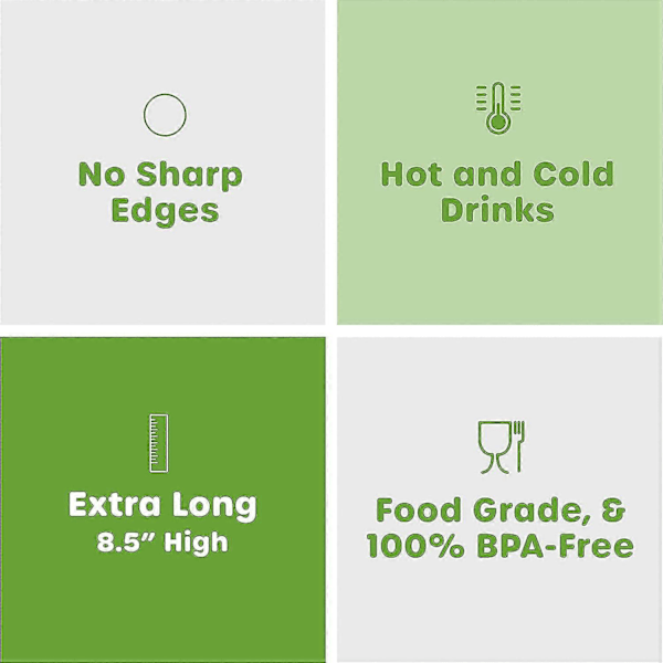 [100 stk.] Transparent Ekstra Stor Smoothie Gjenbrukbar Smoothie Verktøy 210x11mm