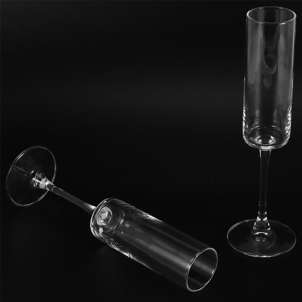 Glas Champagne 4-pack 6-ounce champagneglas 4- set, premium fyrkantig blåst glas vinglas