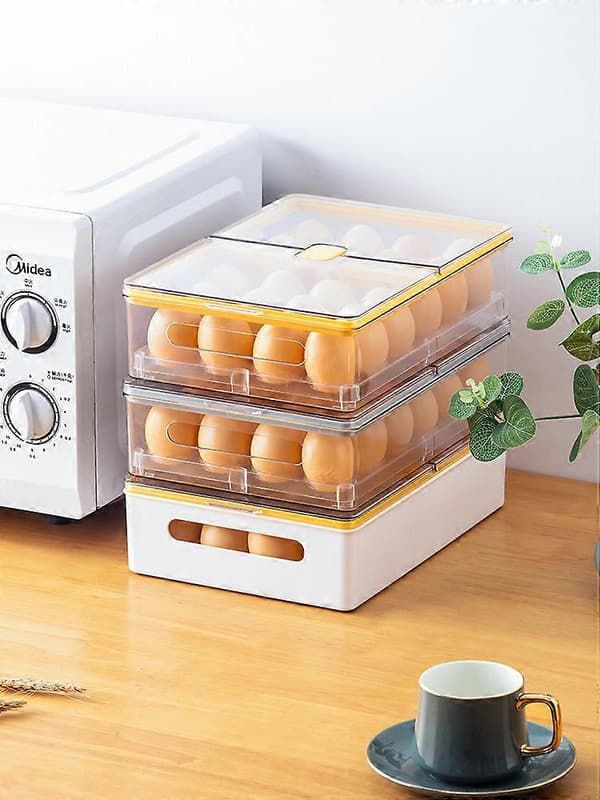 Eggboks med flip-topp, multifunksjonell oppbevaringsboks for egg til kjøleskap