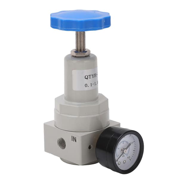 Lufttryksregulator Automatisk Aflastningsventil Controller Aluminiumlegering med Måler QTYH?10 0,1-1,6MPa