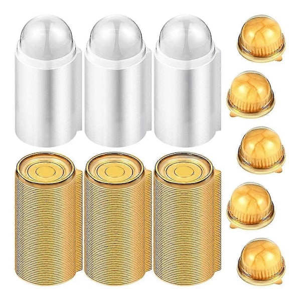 100 kpl Kirkkaita Muovi Mini Kupikakku Laatikoita Muffin Pod Dome Muffin Kakku Säilytyslaatikko Yksilöllinen Kupikakku Jälkiruoka Säilytyslaatikko
