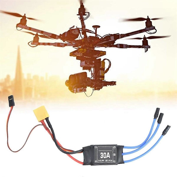 4 stk. 2-4S 30A RC Børsteløs ESC T-plugg Elektrisk Hastighetskontroller 5V 2A for 2 til 4S Lipo Batteri Multikopter Quadcopter