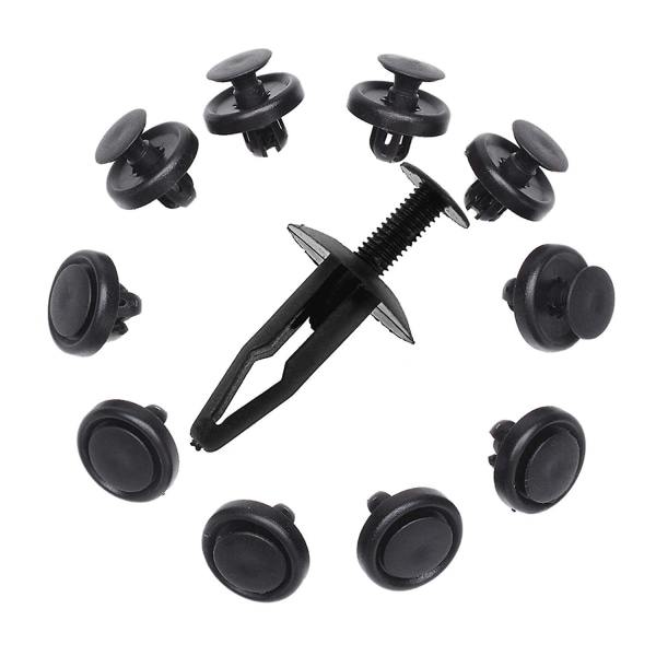 10x 7mmbumper Trim Clip Panels For Engine Shields Cover With 25pcs Plastic Rivets Fastener Car Bump