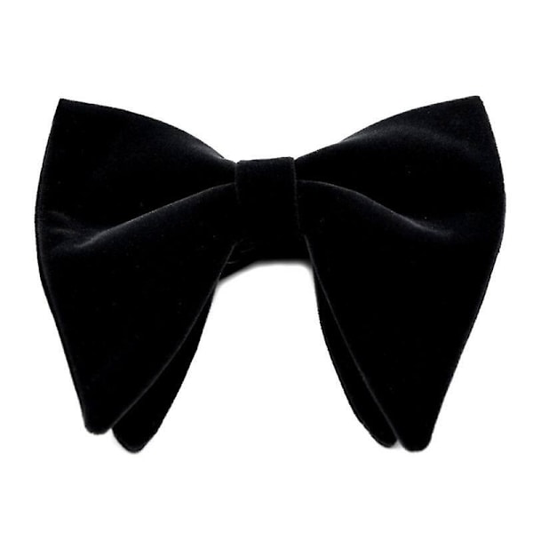 Herrar Velvet Vintage Dubbellager Förbunden Handgjord Fluga Glitter Solid Färg Smoking Stor Överdimensionerad Justerbar Längd Slips