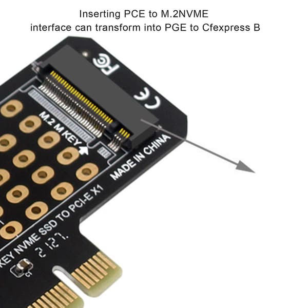 CFExpress Typ-A till NGFF M.2 Mkey Nvme Interface Adapterkort Stöder PCI3.0 4.0 X1 Hög Hastighet PH418A Utbyggnadskort