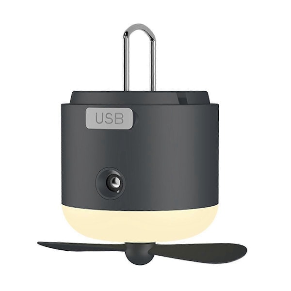 Mini USB Camping Ventilator Genopladelig Fjernbetjent Bærbar LED Lys Telt Hængende Loftventilator til Hjem Udendørs