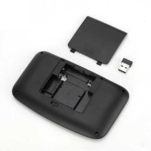 Mini Touch -litteä taustavalaistu 2.4G -painikkeella varustettu langaton näppäimistö vasemmalla ja oikealla hiiren näppäimellä