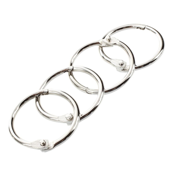 100 st Häftbindare 30mm Ytterdiameter Lösblad Ring Nyckelring