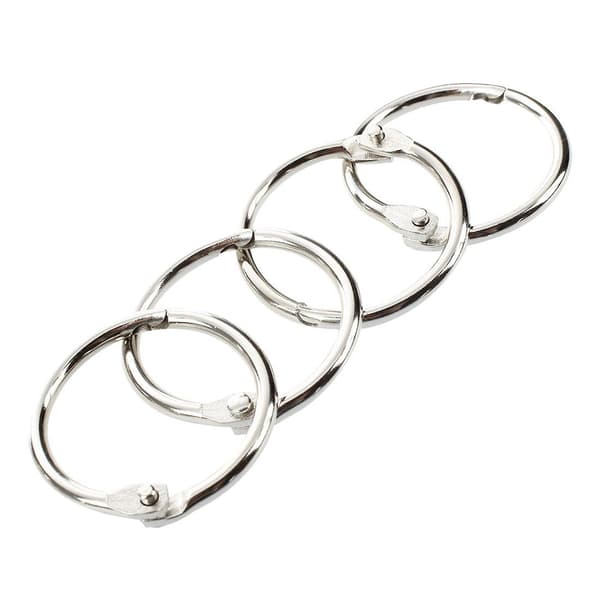 100 stk. Heftebokbinder 30 mm Ytre Diameter Løsblad Ring Nøkkelring