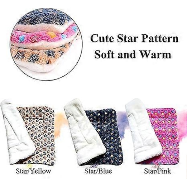 Kæledyrs Tæppe Premium Fluffy Flannel Pude Blød og Varm Måtte til Hunde Katte Medium Størrelse Dyr Blå Stjerner