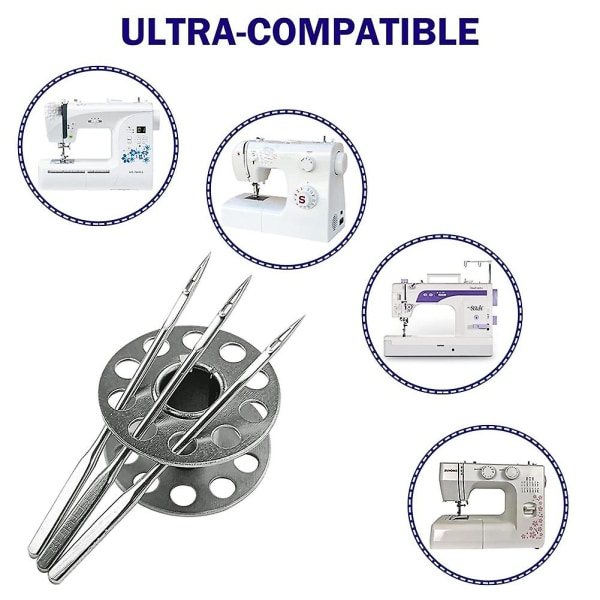 Symaskinenåle, pakke med 50, til sanger, bror og hjemmesymaskiner. universel standard