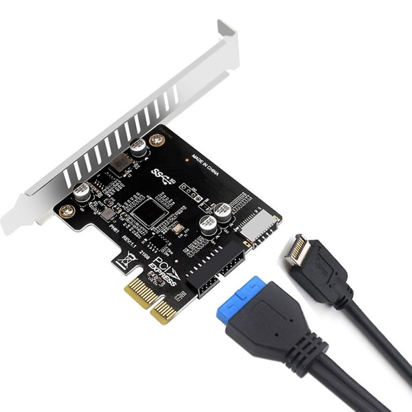 PCI-kort PCIe till USB3 Typ-E Front Typ-C 19p Utbyggnadskort Kompatibelt PCI-e X1 X4 X8 X16 Gränssnitt