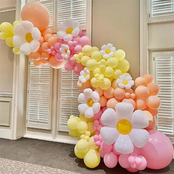 10 stk Hvite Daisy Blomsterfolie Ballonger Plumeria Bryllup Barn Bursdagsfest Dekorasjon Baby Shower I