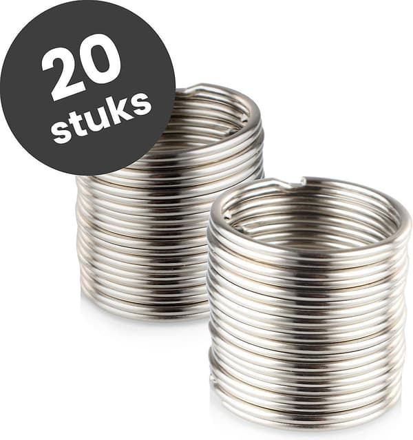 Nøkkelringer – 30mm – Ringer – Nøkkelringringer – 20 stk – Sølv
