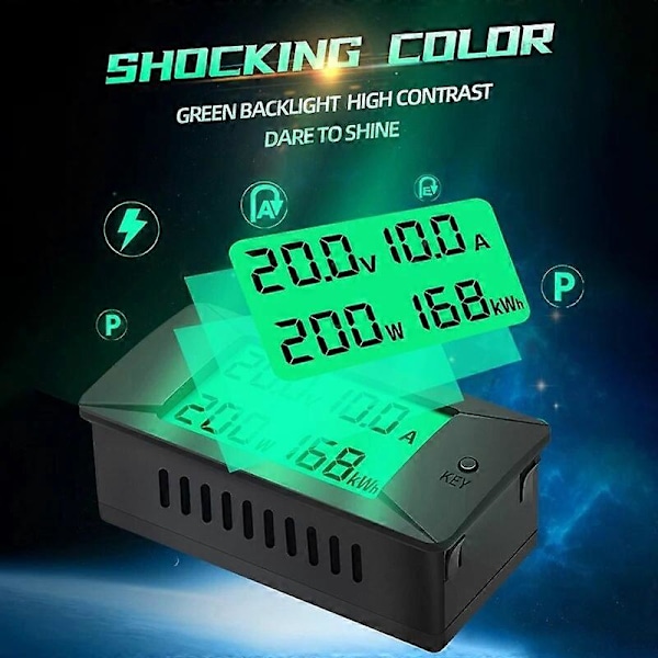 PEACEFAIR PZEM-025 DC Digital Batteritester Toveis Ammeter Voltmeter Effekt Wattmeter 300v 50A