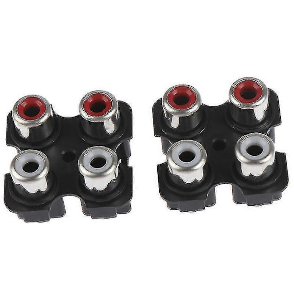 2 stk. 4-vejs 6-benet Rca hun Audio Video Stik Av Koncentrisk Sokkel Konnektor s202412246169