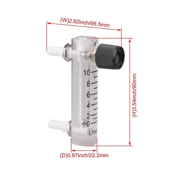 2 x LZQ-3 0-10 LPM Flowmeter Gass Akryl Flowmeter Måleverktøy
