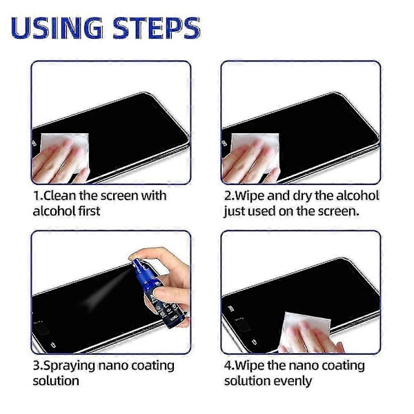 2st 30ml Nano Beläggningsspray Repskydd Anti-fingeravtrycksskärm För Mobiltelefon