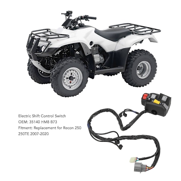 Elektrisk girskiftkontrollbryter 35140 HM8 B73 Motor Start Stopp Lysbryter Erstatning For Recon 250 250TE 2007 til 2020