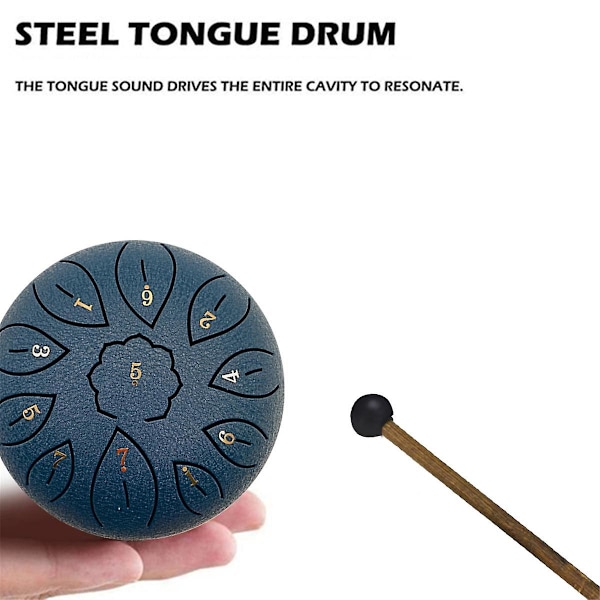 Regntrumma för utomhusbruk, Stål Tongue Drum 11 Toner 6 Tum Chakra Tank Drum Stål Slagverk Vadderade Klubbor Lila