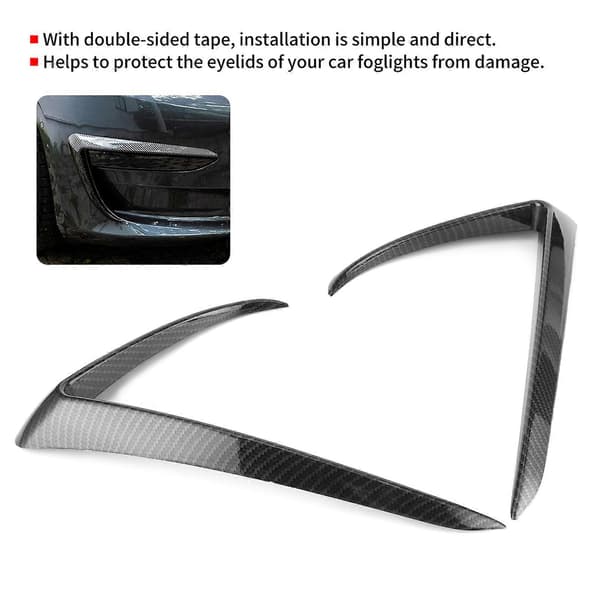 Framlampans ögonbryn, ögonlock, trim, biltillbehör, passar Tesla Model 3, kolfiber-stil