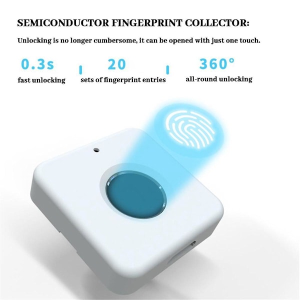 Smart Fingeravtrykk Skapslås Smart Skuffelås 0,8s Rask Opplåsing for Kontor/Hjem Tre Skap