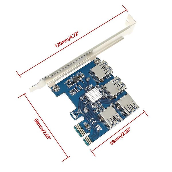 PCI-Express 16x Slots Riser Card PCI-e 1x Til Ekstern 16x PCI-e USB 3.0 Adapter