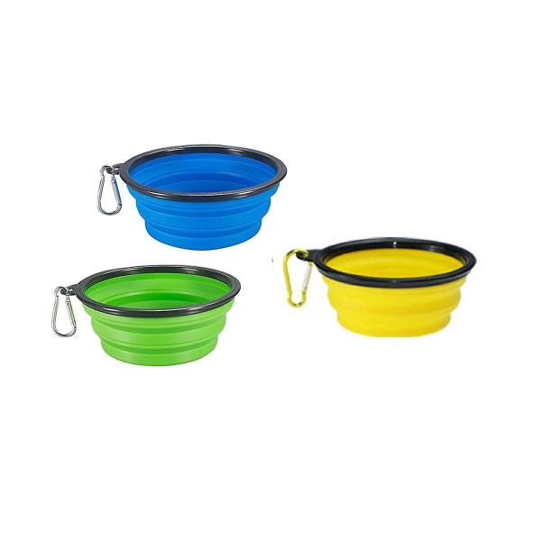 3-pack Big Size Collapsible Dog Bowl, Foldable Expandable Cup Dish For Pet Food Water Feeding