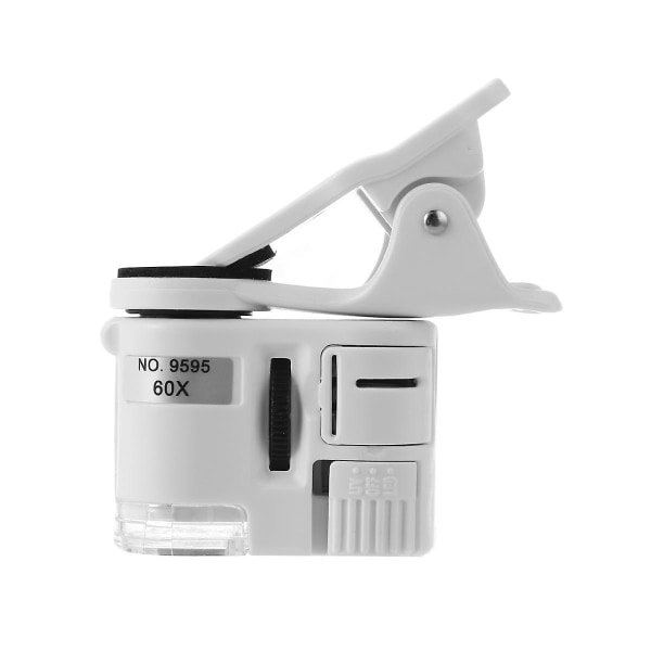Universal 60X zoom kamera med LED lys ABS telefon mini lommemikroskop bærbar til Mobile Smart
