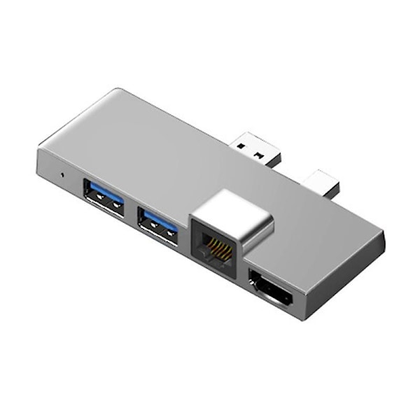 Dockningsstation för Surface Pro 4 5 6 med 4K-kompatibel TF-kortläsare Gigabit Ethernet 2 USB