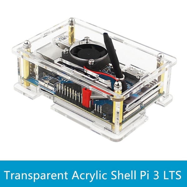 For Orange Pi 3 Case Transparent Akryl Shell Box Protect kabinett med kjølevifte for Orange Pi