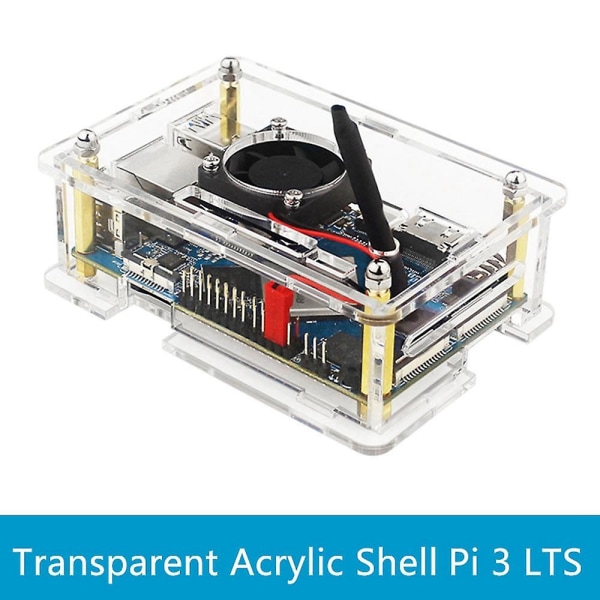 Til Orange Pi 3 Kabinet Transparent Akryl Skalboks Beskyttende Kabinet Med Køleblæser Til Orange Pi