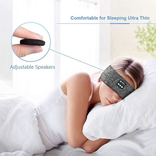 Langattomat unikuulokkeet, urheilu Bluetooth 5.0 -panta mikrofonilla, unisex-panta musiikkikuulokkeet, unimaski nukkumiseen, lenkkeilyyn, kävelyyn, joogaan