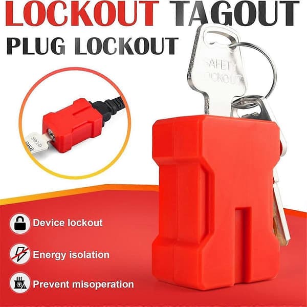 2Set Plug Lock-Elektrisk ledningslås, elektrisk nedstengningstjeneste passer til amerikanske standard 2 og 3-pinnede plugger