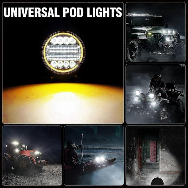 2X 4 Tommer 200W LED Arbeidslys Combo Spot Off Road Kjøring Tåkelys
