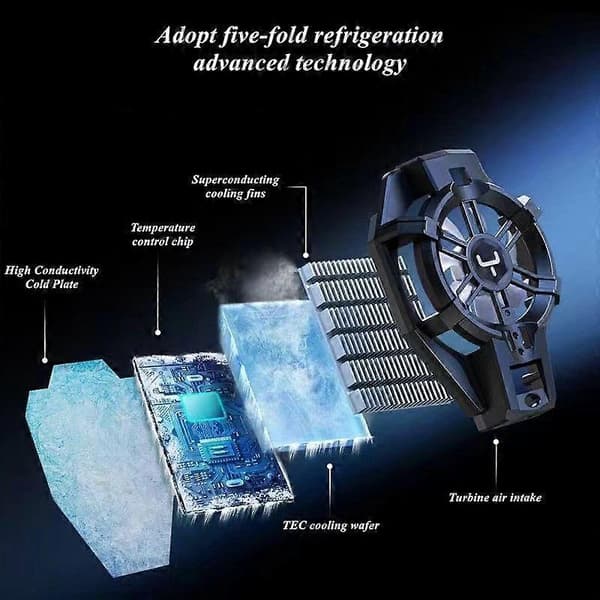 X29 Bærbar ABS Halvleder Radiator Mobiltelefon Køleventilator til PUBG 2100mAh Spilkøler til IOS Android Gaming Tilbehør