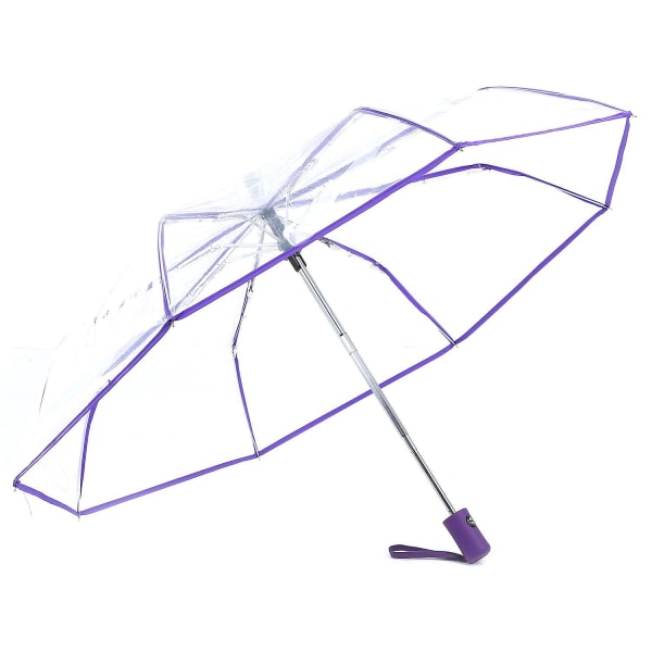 Transparent Paraply Automatiskt Paraply Regn Kvinnor Herr Sol Regn Auto Paraply Kompakt Fällbart Windp