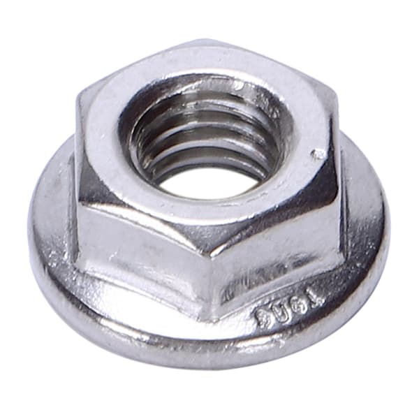 100 stk. 304 Rustfrit Stål Serrated Flange Metrisk Hex Låsemøtrikker M6