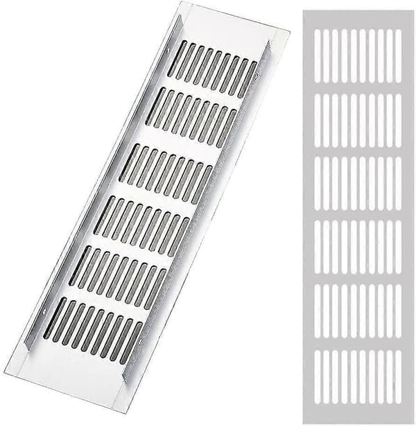 2 Stk. Rektangulær Ventilationsrist, Aluminium Ventilationsrist, Udendørs Ventilationsrist 80x250mm -Z