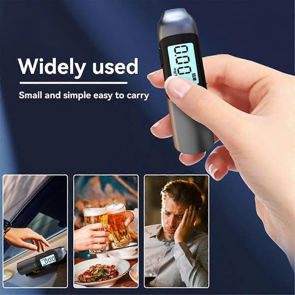 Digital Alkoholtester USB Genopladelig Høj Præcision Breathalyzer Alkometer LCD Display Professionel