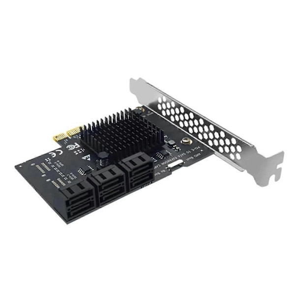 PCI-E till 6-Port SATA3.0 Utbyggnadskort 6Gbps Desktop Adapter för Solid State & Mekaniska Hårddiskar