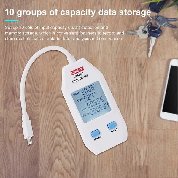 UNI-T UT658C USB-testare, hög precision, datalagring, vit, stabilitet, effektkapacitet, spännings- och strömmätare för fabriksverifiering Mengxi