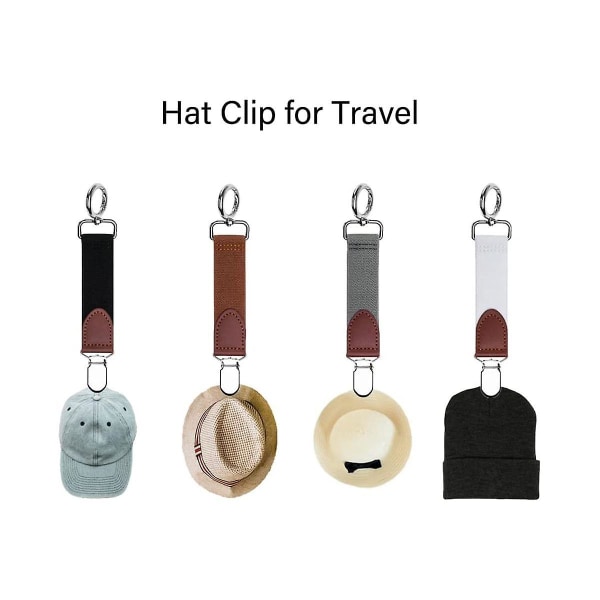 4st Hattklämma för resor på väska Ryggsäck Bagagehatt Case Hatthållare Elastiska klämmor utomhus