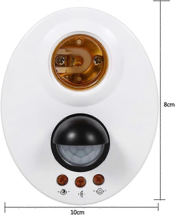 Bevægelsessensor Lysfatningsadapter med Infrarød Sensor 110-250V E27 LED Pære Base Auto Menneskekrop