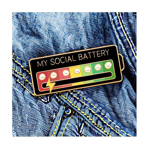 Social Battery Pin - Emalj Mood Pin Rolig Emalj Emotional Pin 7 dagar i veckan Estetisk brosch, 2st
