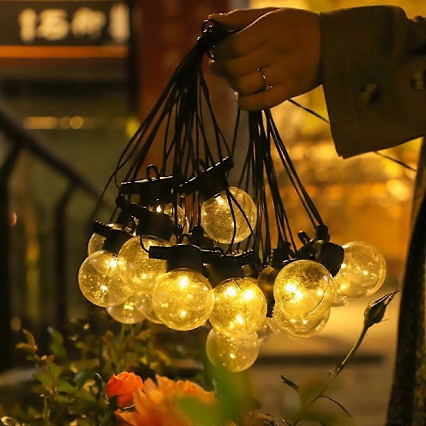 Solar, LED Lägen Vattentäta Slingor Utomhus Fairy Lights Globe Kristallkulor Dekorativ Belysning för Trädgård Gård Hem Fest Bröllop Jul D