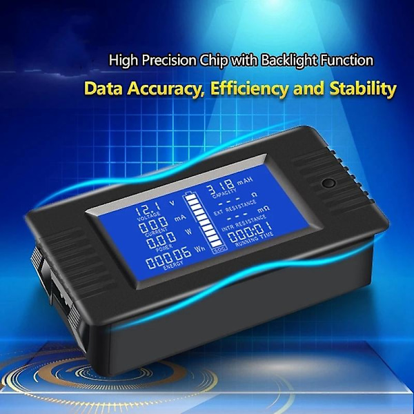 Pzem DC 0-200V 10A Voltmeter Amperemeter Bilbatteritest Kapacitet Resistans Elektricitet Spänning Met
